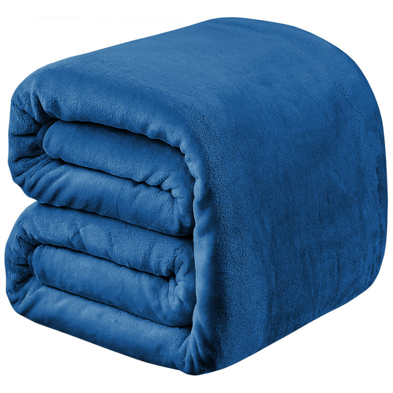 Soft & Cozy Faux Fur Reversible Fleece Throw Blanket , Teal, Double