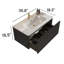Meuble-lavabo flottant rayé en chêne noir 36 po avec lavabo en céramique blanc 36 po, pré-assemblé