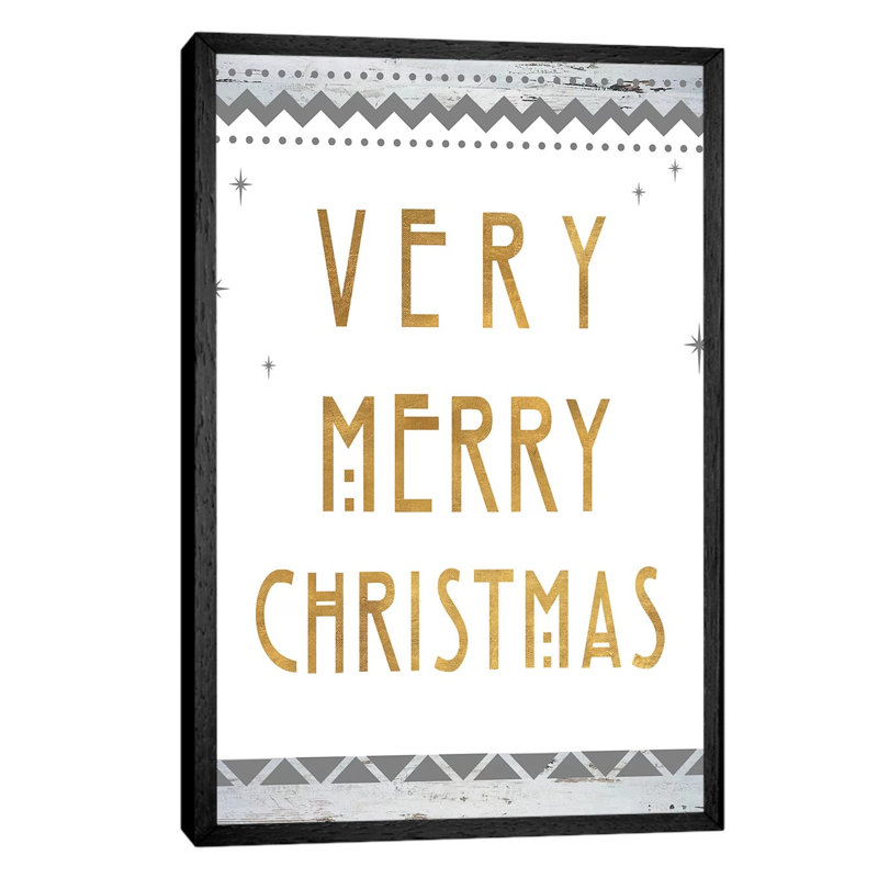 Very Merry Christmas by Anna Quach - Floater Frame Print on Canvas, Black Framed
