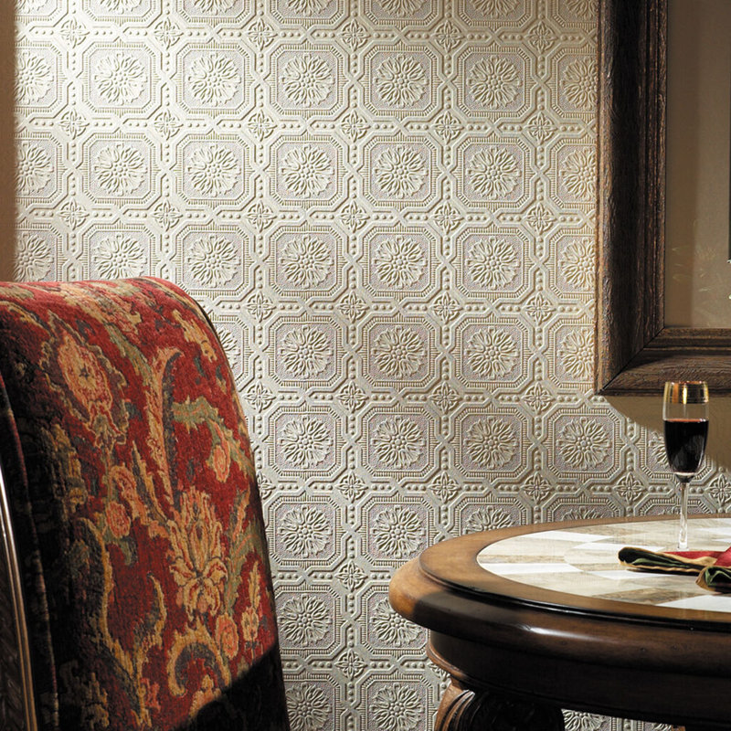 Paintable Floral Vinyl Wallpaper Roll