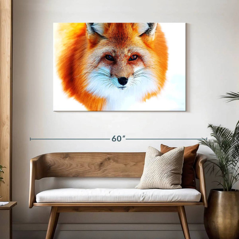 Visage de renard roux Brampt, H 30 po x l 45 po