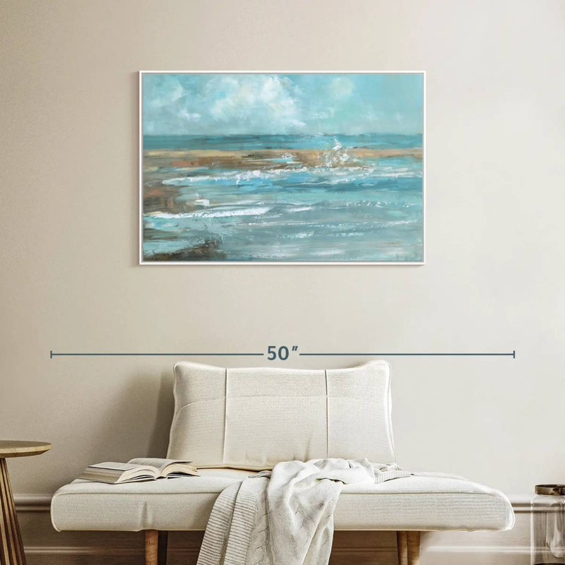 Breaking Waves IV, Cadre flottant blanc, 37 po x 25 po