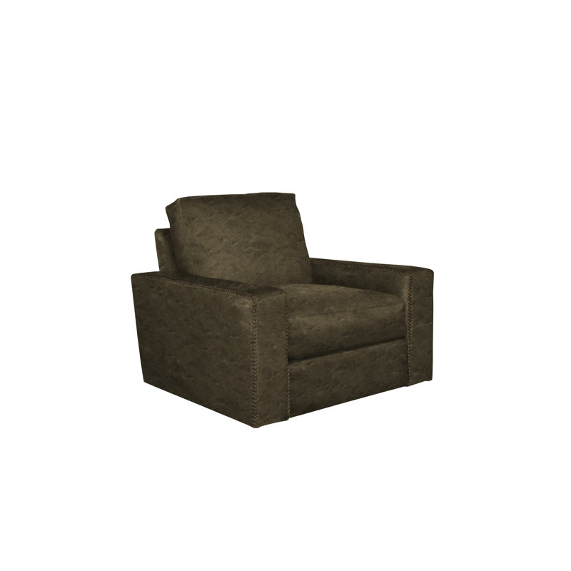 Urban Cowboy Upholstered Swivel Armchair, Graphite (Coyote), Espresso