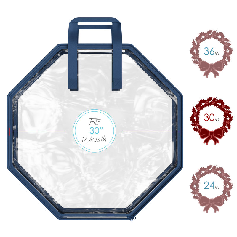 Christmas Wreath Storage Bag, H 7 po x l 30 po x P 30 po