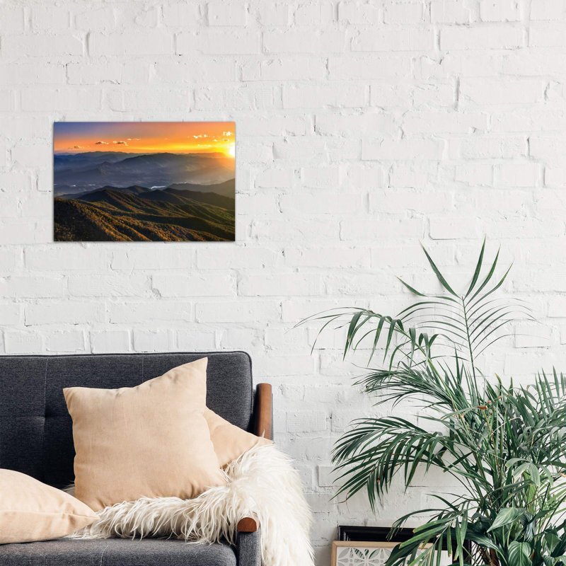 Smoky Mountain Sunset - Wrapped Canvas Print, 66.04 cm H x 45.72 cm W x 1.91 cm D
