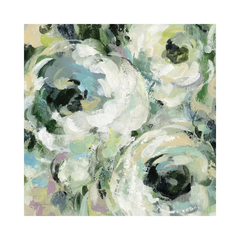 Sage And Lavender Peonies II by Silvia Vassileva - Wrapped Canvas Painting, 30.48 cm H x 30.48 cm W