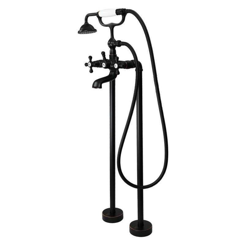 Cromwell Floor Tub Filler with Diverter, Oil Rubbed Bronze