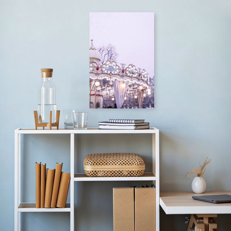 Dreamy Carousel Lights Dreamy Elegant Romantic City Winter Wall Art Print 1 Piece Wrapped Canvas Wall Art