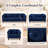 Navy Blue 3-Piece Living Room Set with Channel-Tufted Sofa, Loveseat and Armchair-87477460
