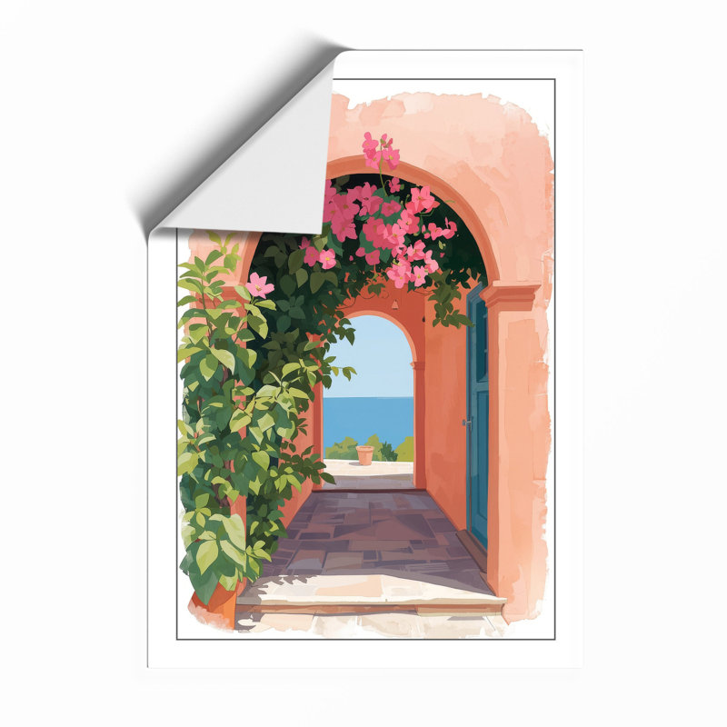 Mediterranean Doorway Coastal - Framed Print, Unframed, A1 - 84.1 x 59.4 cm