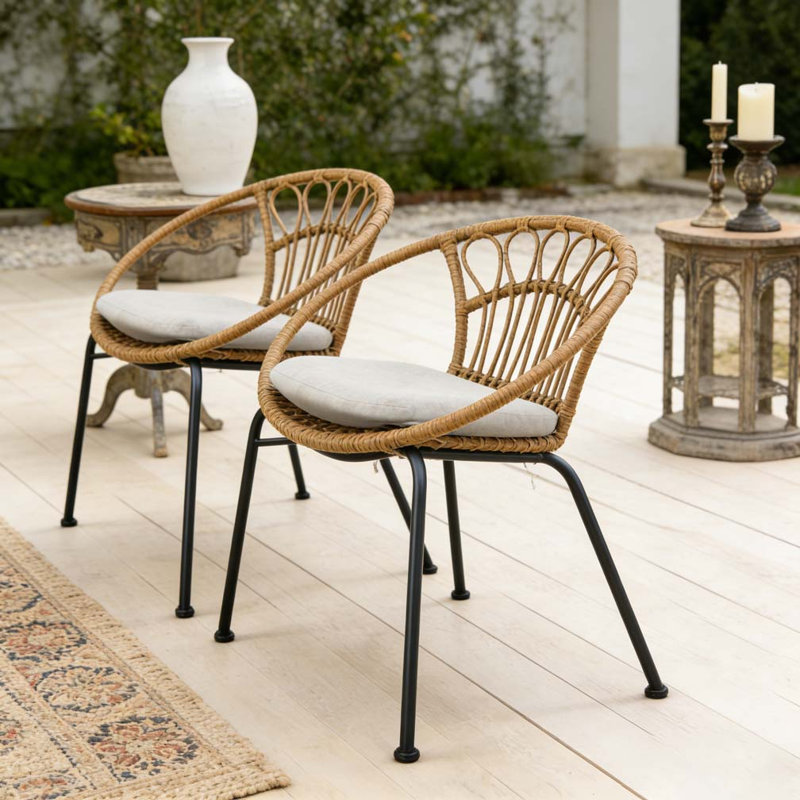Ensemble de chaise de patio en rotin PE