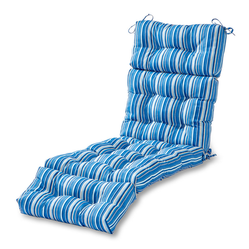 Shipton Outdoor Tufted Chaise Lounge Cushion, Sapphire