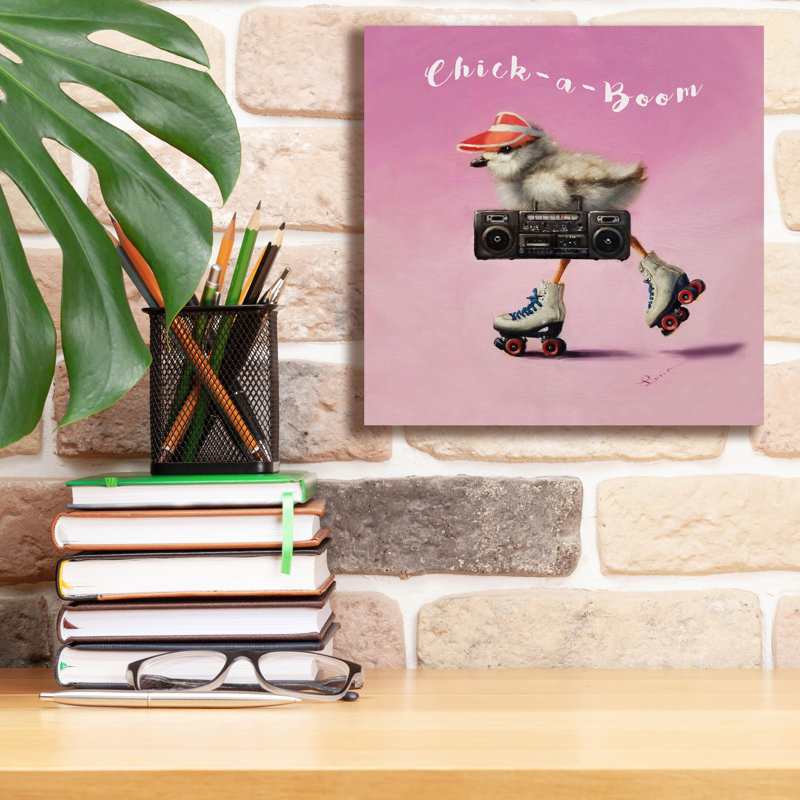 «Roller Chick» par Lucia Heffernan, H 12 po x l 12 po x P 0,75 po