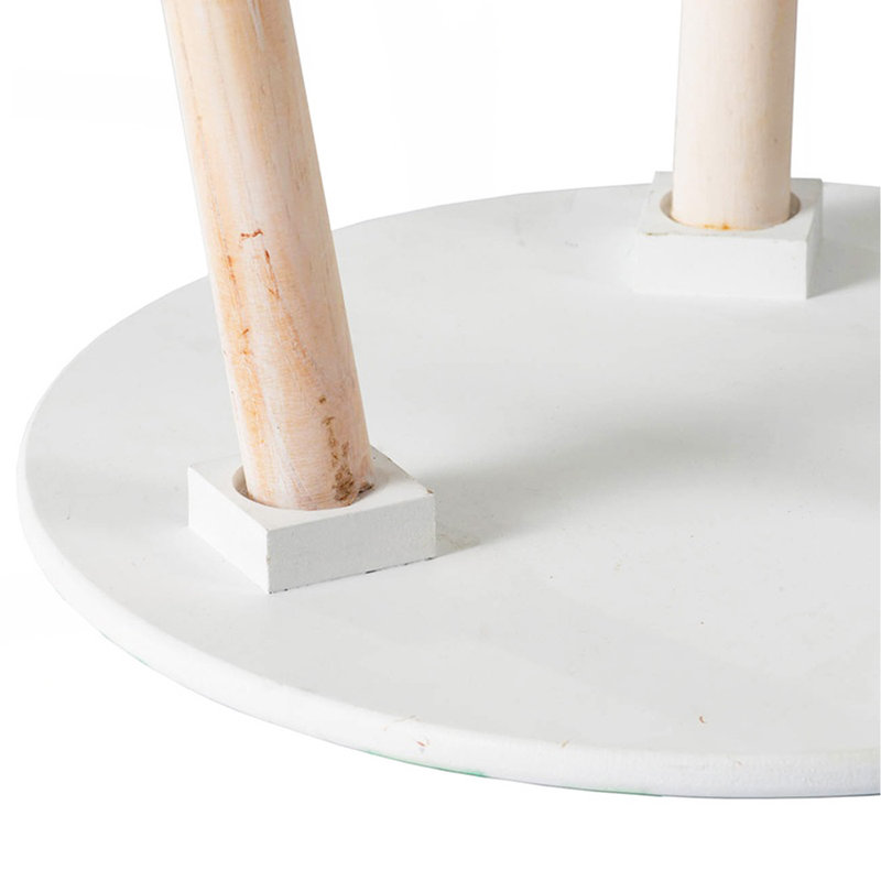 Tables d'appoint S / 2, Blanc + vert / naturel