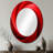 Red Perpetual Pulse Vortex - Red Modern Oval Wall Mirror-814946933