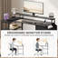 L-Shaped Computer Desk with Built-In Electrical Outlet-1121111474-1121555736