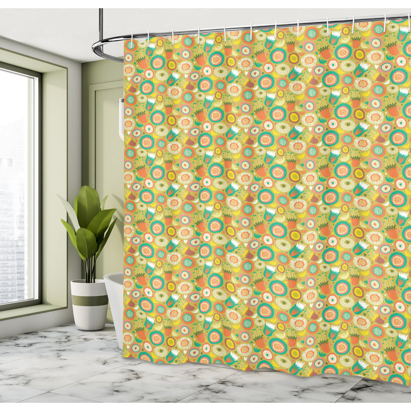 George Oliver Whimsical Shower Curtain Botanical, 84" H x 69" W