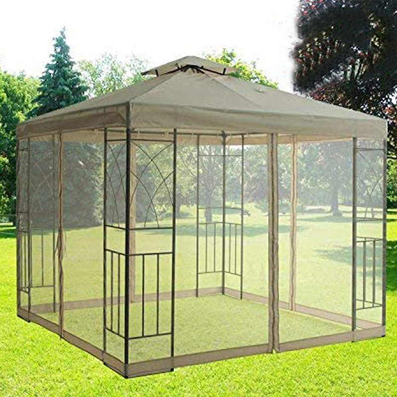 Atalee Dakota Fields Fabric Screen for Gazebo, White