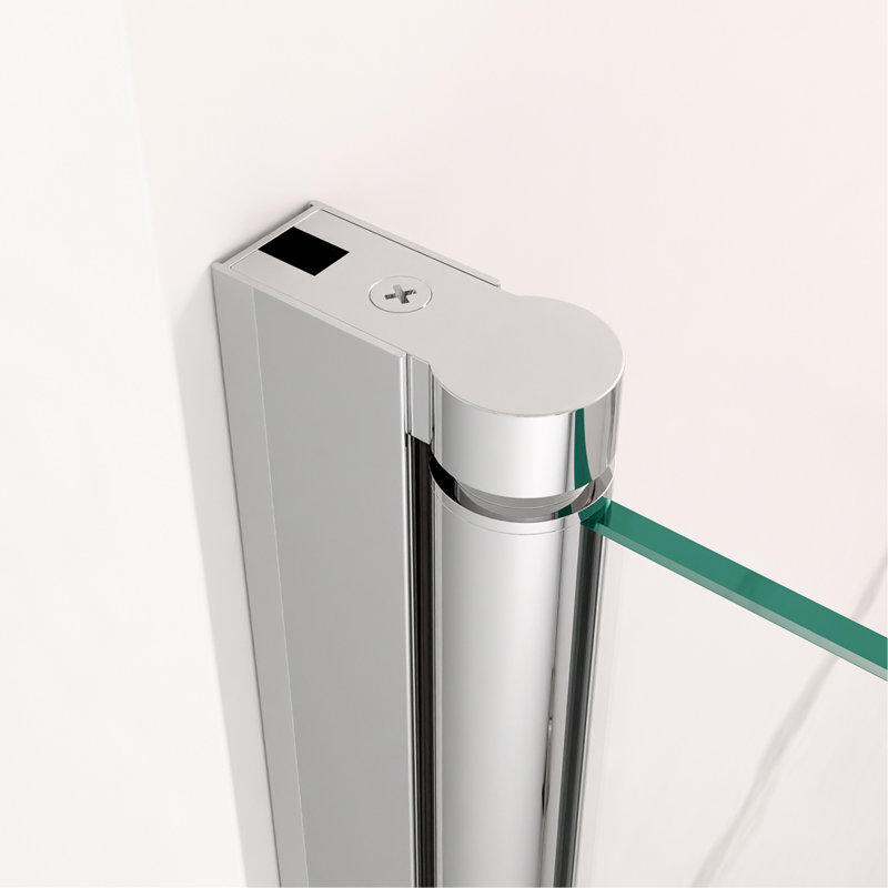 Porte de douche circulaire pivotante sans cadre l 32 po x H 72 po en chrome avec verre trempé épais de 1/4 po (6 mm)