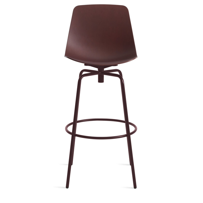 Tabouret pivotant Clean Cut, Tabouret de bar (siège d'une hauteur de 31 po), Cuir véritable sang de bœuf