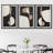 Mid-Century Modern Abstract Shapes Collage Black Neutral Wall Art Framed On Canvas 3 Pieces Print-73380194-119018292