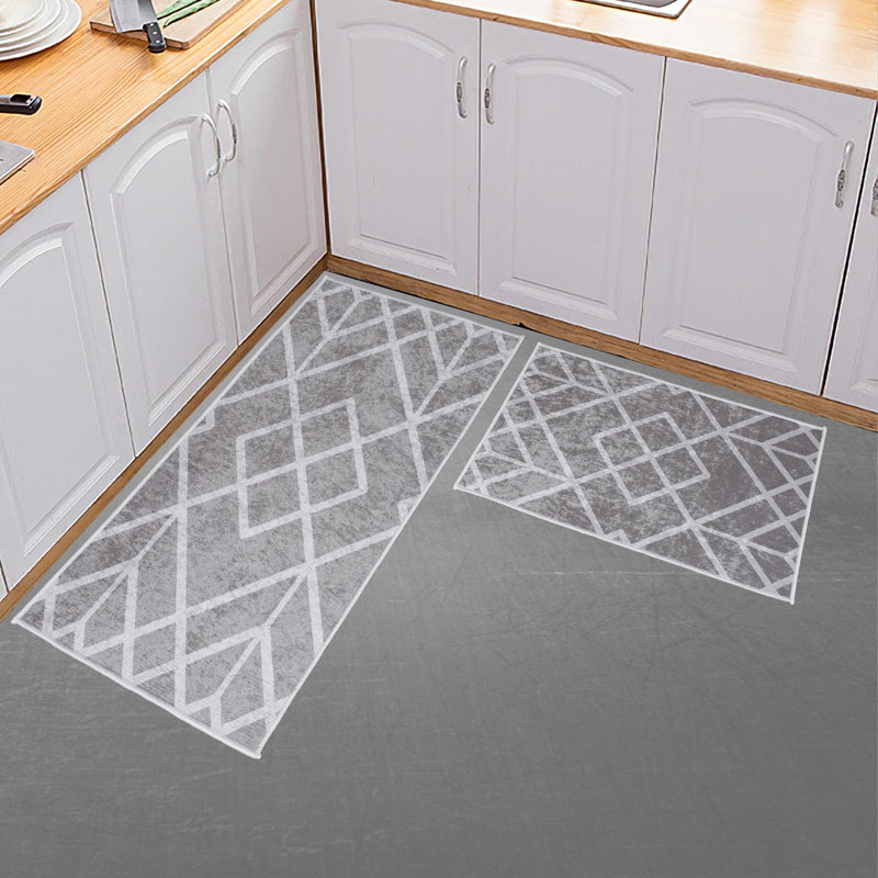 Tapis de cuisine antidérapant Jenohn, Amore-gris