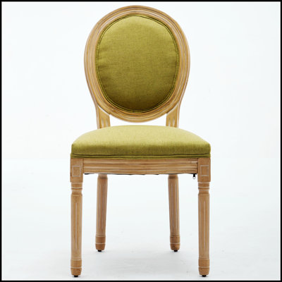 Ensemble de 2 chaises de salle à manger style français avec cadre en bois massif et peinture antique