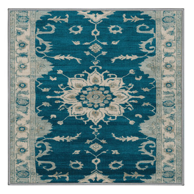 Machine Washable Overdyed Green Area Rug