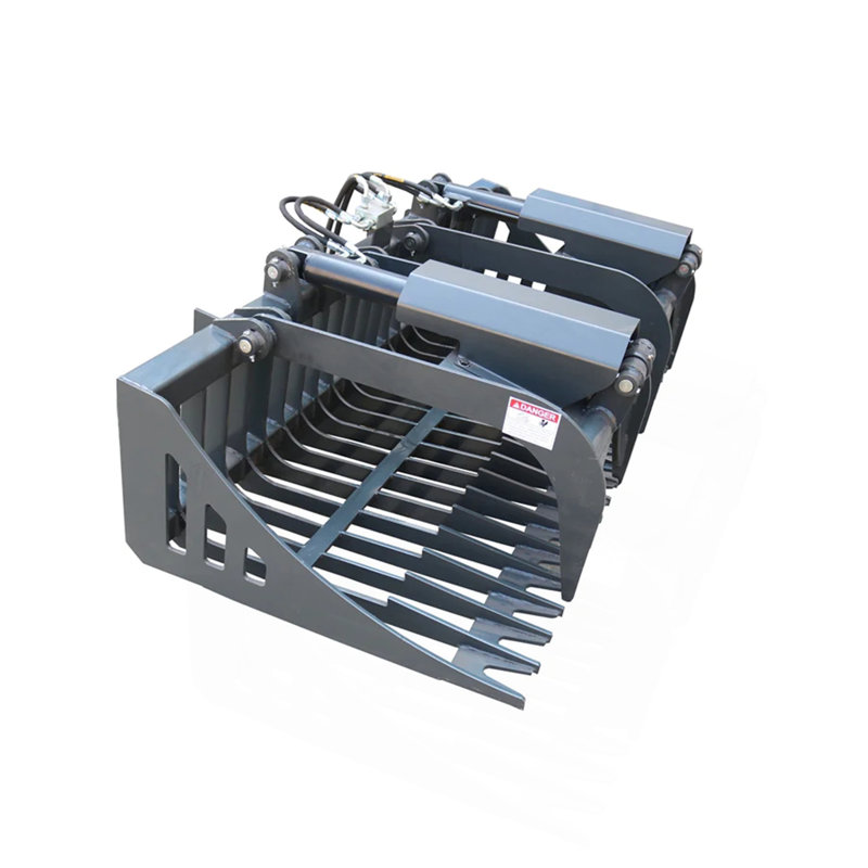 84" Rock Bucket with Grapple for Skid Steer Attachments Quick Attach