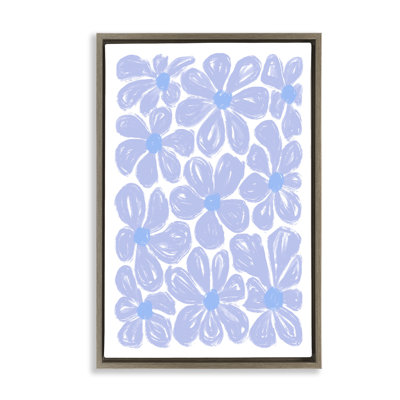 Cadre flottant à motif de fleurs bleues, design par Martina Pavlova