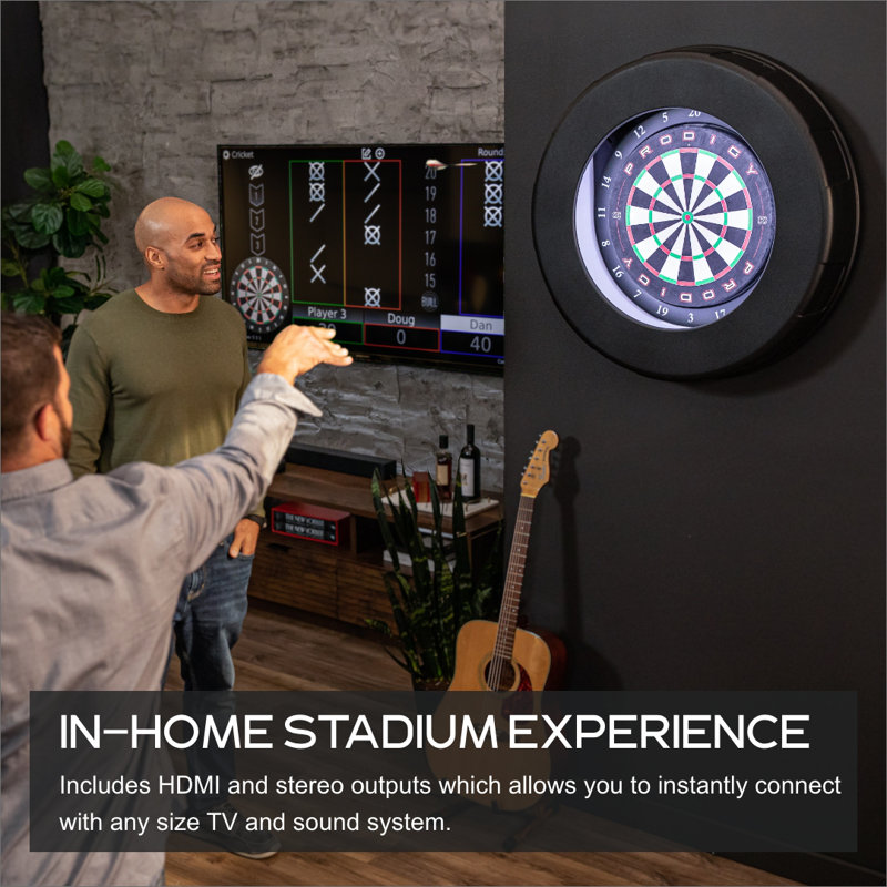 Prodigy Automatic Scoring Bristle Dartboard with LED Lighting