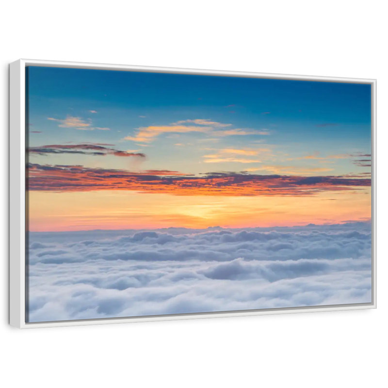 Sunscape Cloudscape, Cadre flottant blanc, 31 po x 21 po
