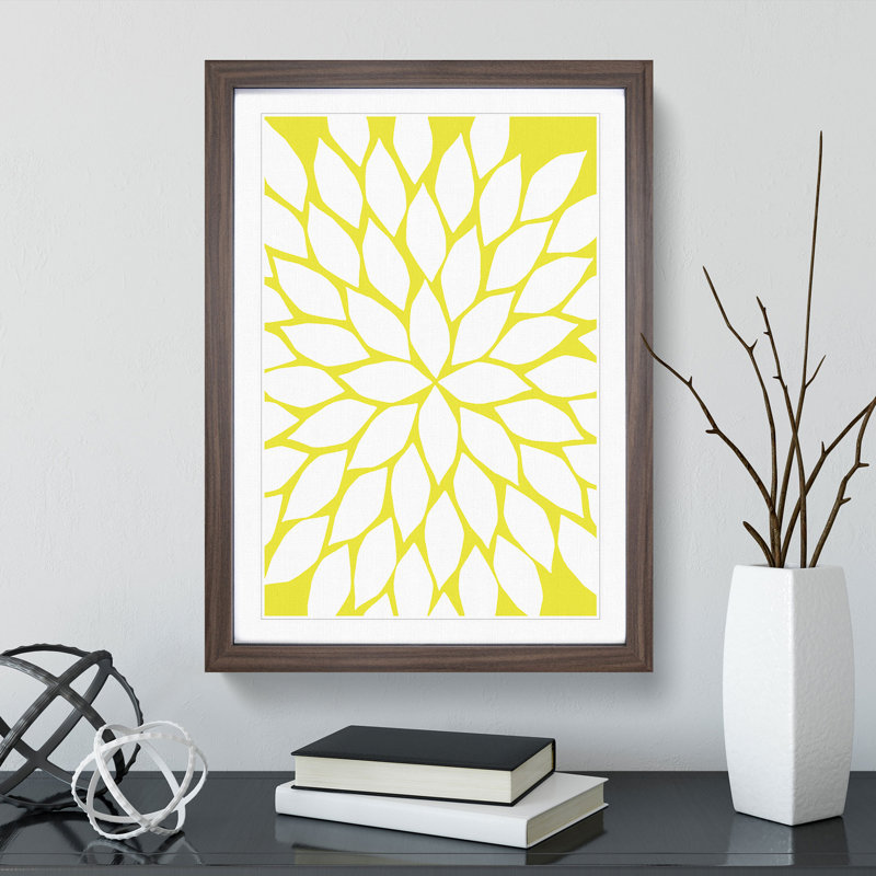 Abstract Leaves No.2 - Picture Frame Graphic Art, Walnut, 65cm H x 48cm W x 2cm D