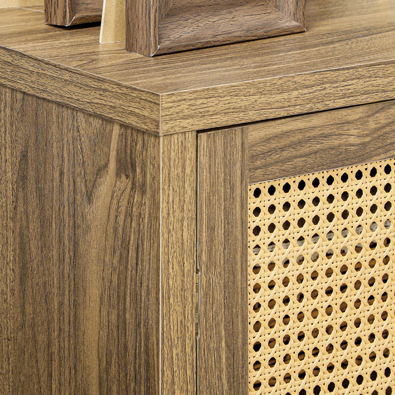 Bay Isle Home™ HOMCOM Sideboard Buffet Cabinet With Rattan Doors, Brown