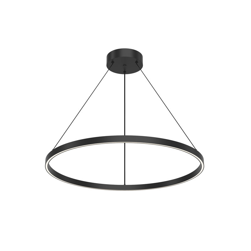 Luminaire suspendu 1 lumière Cerchio, Noir, H 1,5 po x l 31,5 po x P 31,5 po