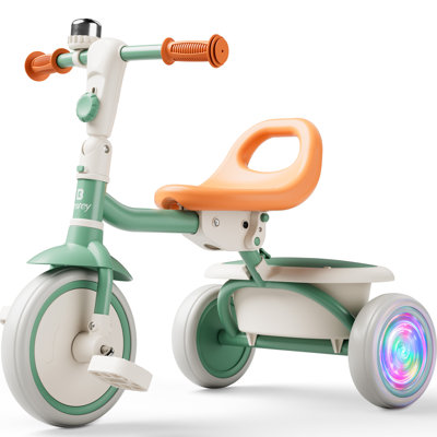 Besrey Toddler Tricycle for Ages 2-5 Years Girls and Boys with Flash Wheels,Kids Trike Bicycles with Bell