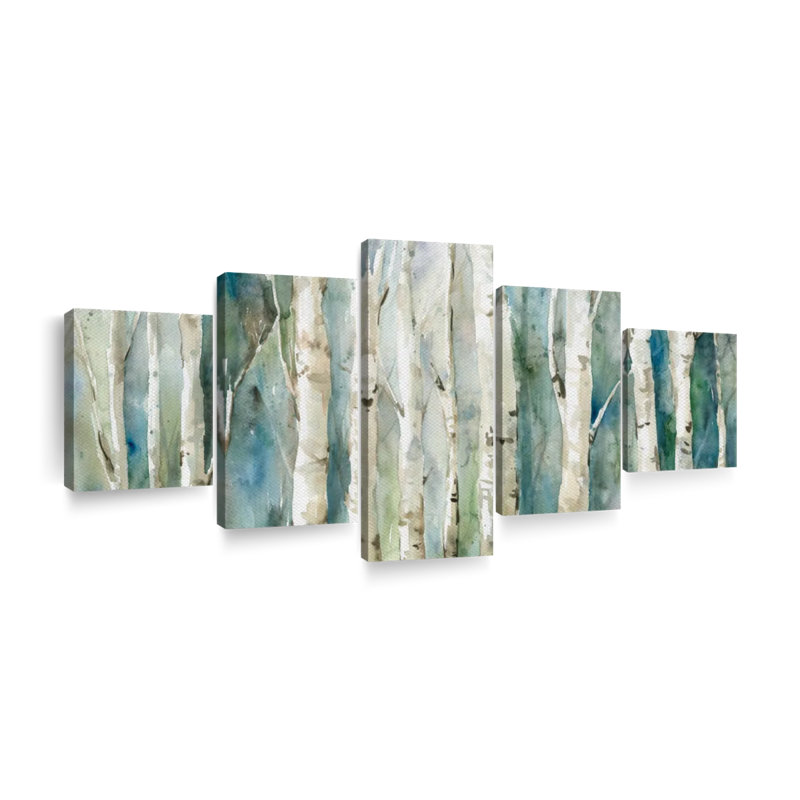 Birch River Walk, reproduction d'art sur toile, H 42 po x l 92 po x P 1,25 po