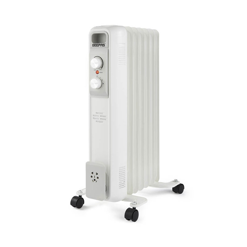GEEPAS Oil Filled Radiator Heater | Portable Electric Heater 3 Heat Settings | Adjustable Thermostat Safety Cut-off Overheat Protection Energy Efficient Heating | 2 Year Warranty