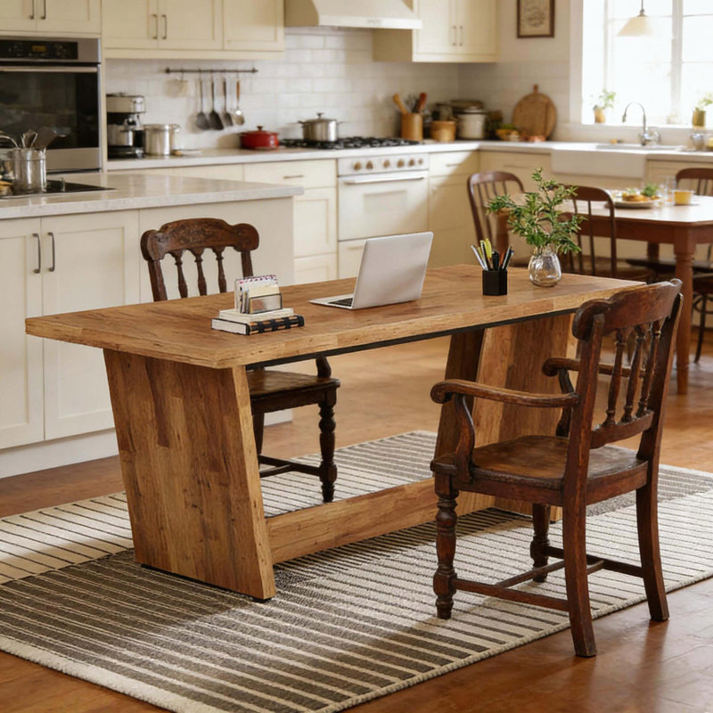 Industrial Conference Table with Rustic Finish