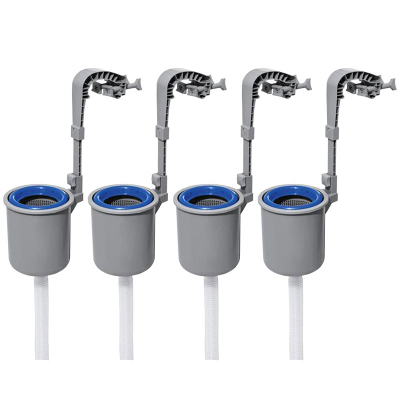 Bestway Flowclear Wall Mounted Automatic Swimming Pool Surface Skimmer, 4 Pack