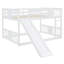 Lit double superposé au-dessus d'un lit double avec échelle avec toboggan, blanc-2134555277