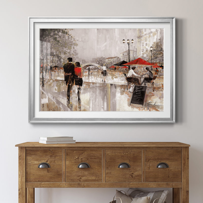 New York Romance - Reproduction d'art sur toile encadrée, Argent, H 30,5 po x l 42,5 po x P 1,5 po
