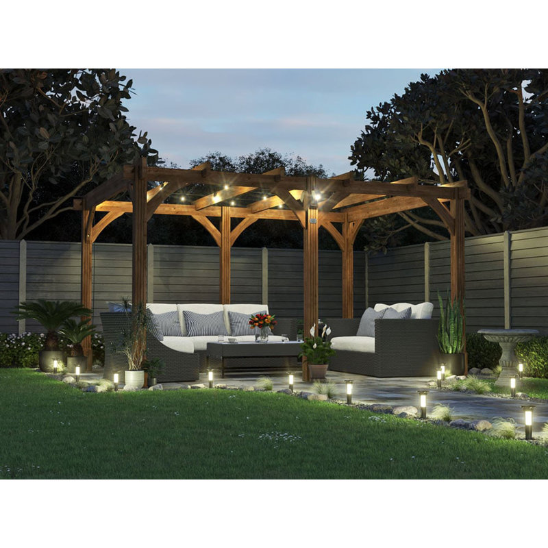 Dunster House Wooden Pergola Garden Plant Frame Furniture Kit Leviathan 4m x 3m