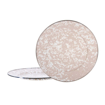 Taupe Swirl Enamelware No Pattern Charger