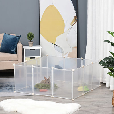 Parc pour petits animaux Diy - clôture en plastique pour 12 panneaux, Chinchilla, cochon d'Inde, blanc 18 po x 14 po 18 po x 14 po