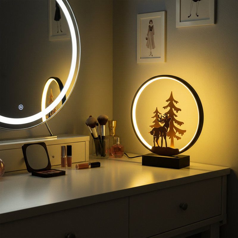 Lampe de table à DEL Selene Silhouette, Encre