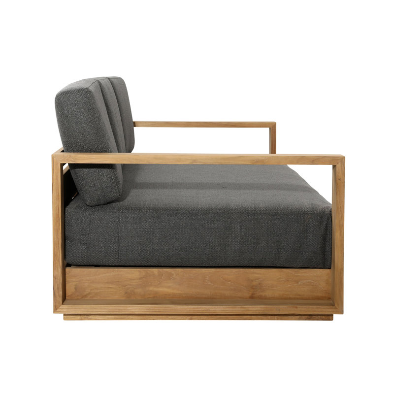 Darlene 94" Outdoor Olefin Patio Sofa, Charcoal