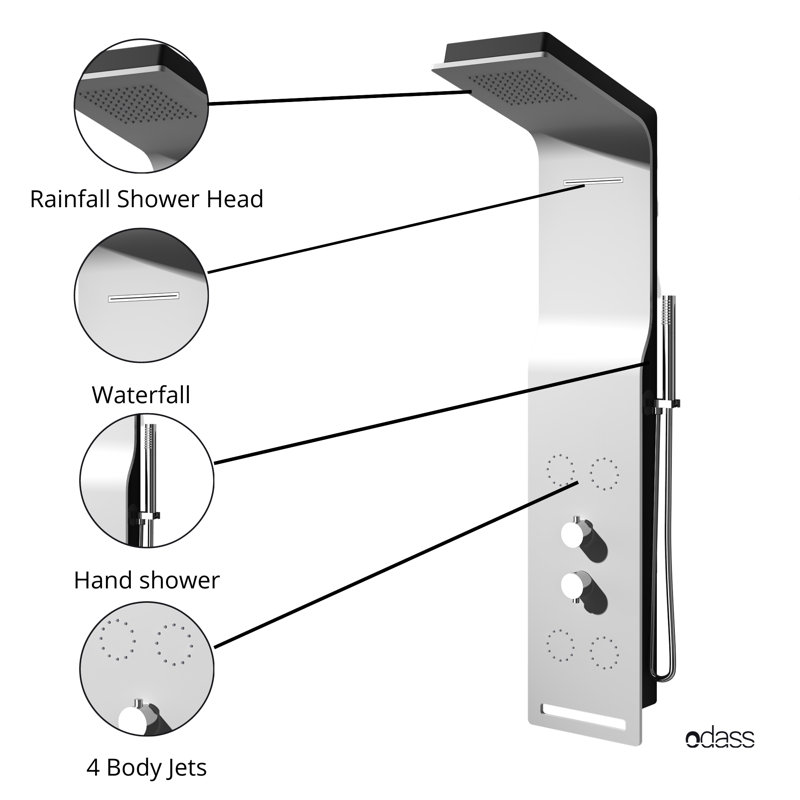 53'' Shower Panel with Fixed Shower Head