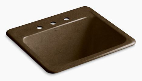 Glen Falls 22" x 25" Service Sink, Black 'n Tan, 3 holes