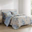 Ensemble de 7 pièces à motif floral inspiré du vin 7 pièces Cal King, beige / bleu-136228990-136228992
